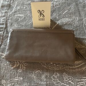 HOBO Taupe Leather Wallet
